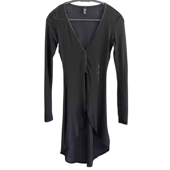 Windsor Y2K Women's Black Sheer Mesh Long Sleeve Top Sz Small Gothic Witchy - Picture 7 of 8